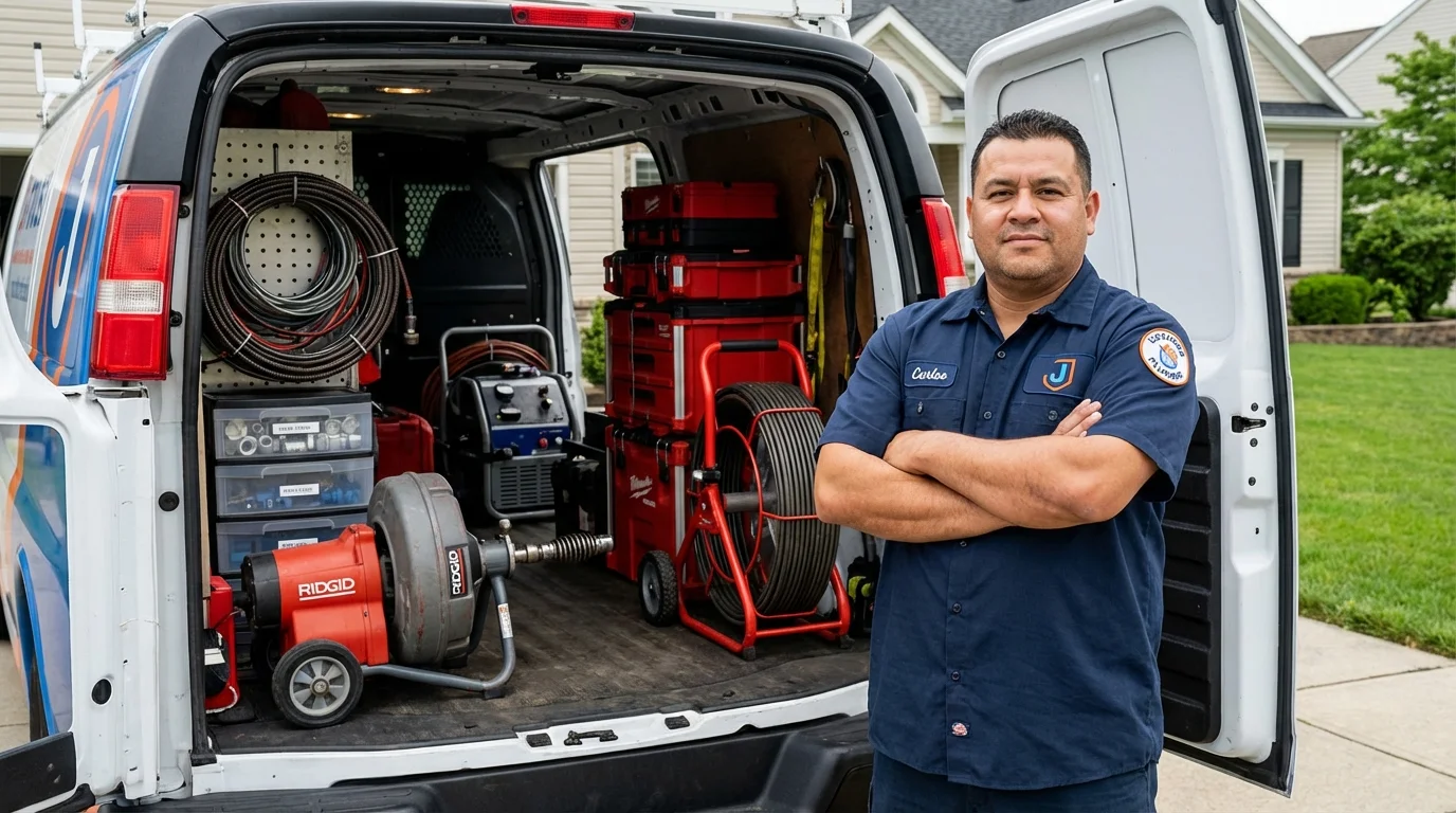 Professional drain cleaning equipment and Johns Plumbing LLC plumber in Winter Springs