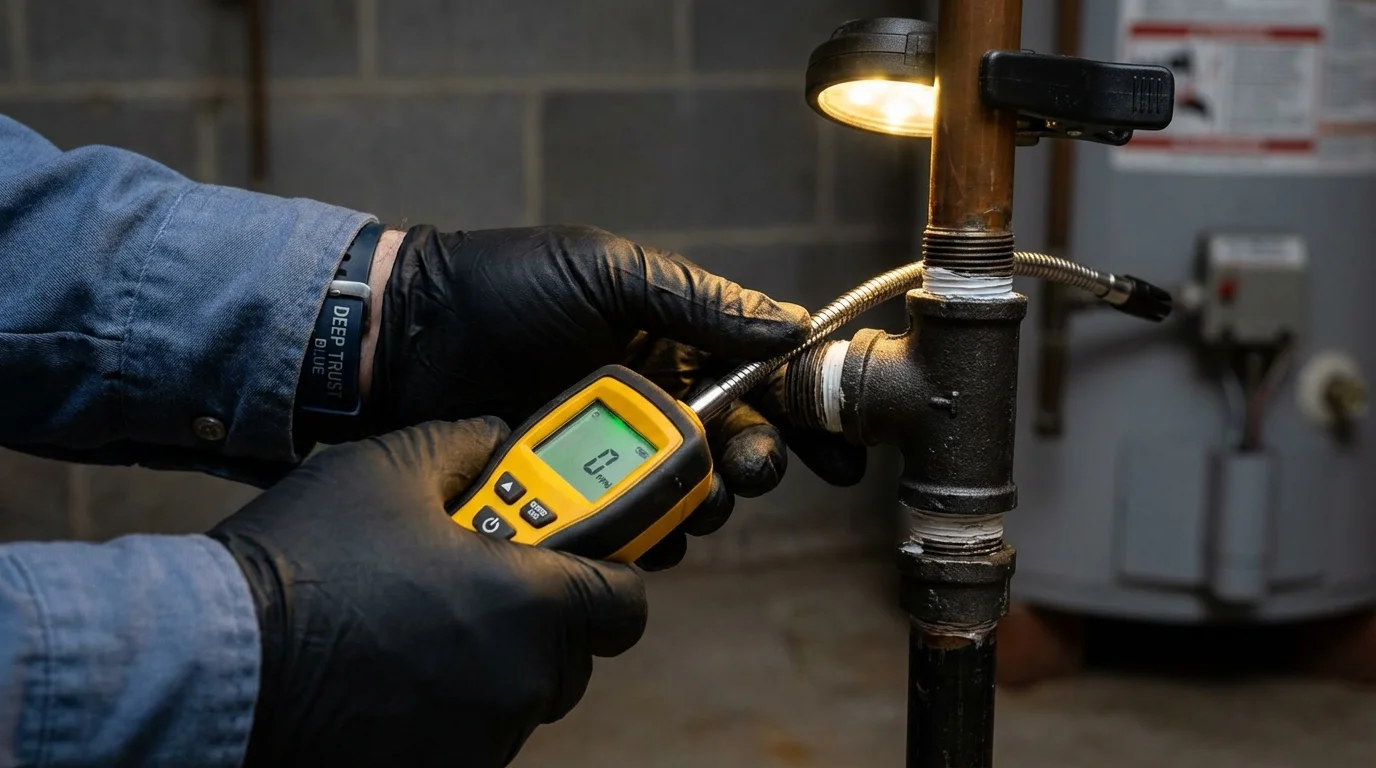 Gas leak detection with electronic sniffer by Johns Plumbing LLC in Winter Springs
