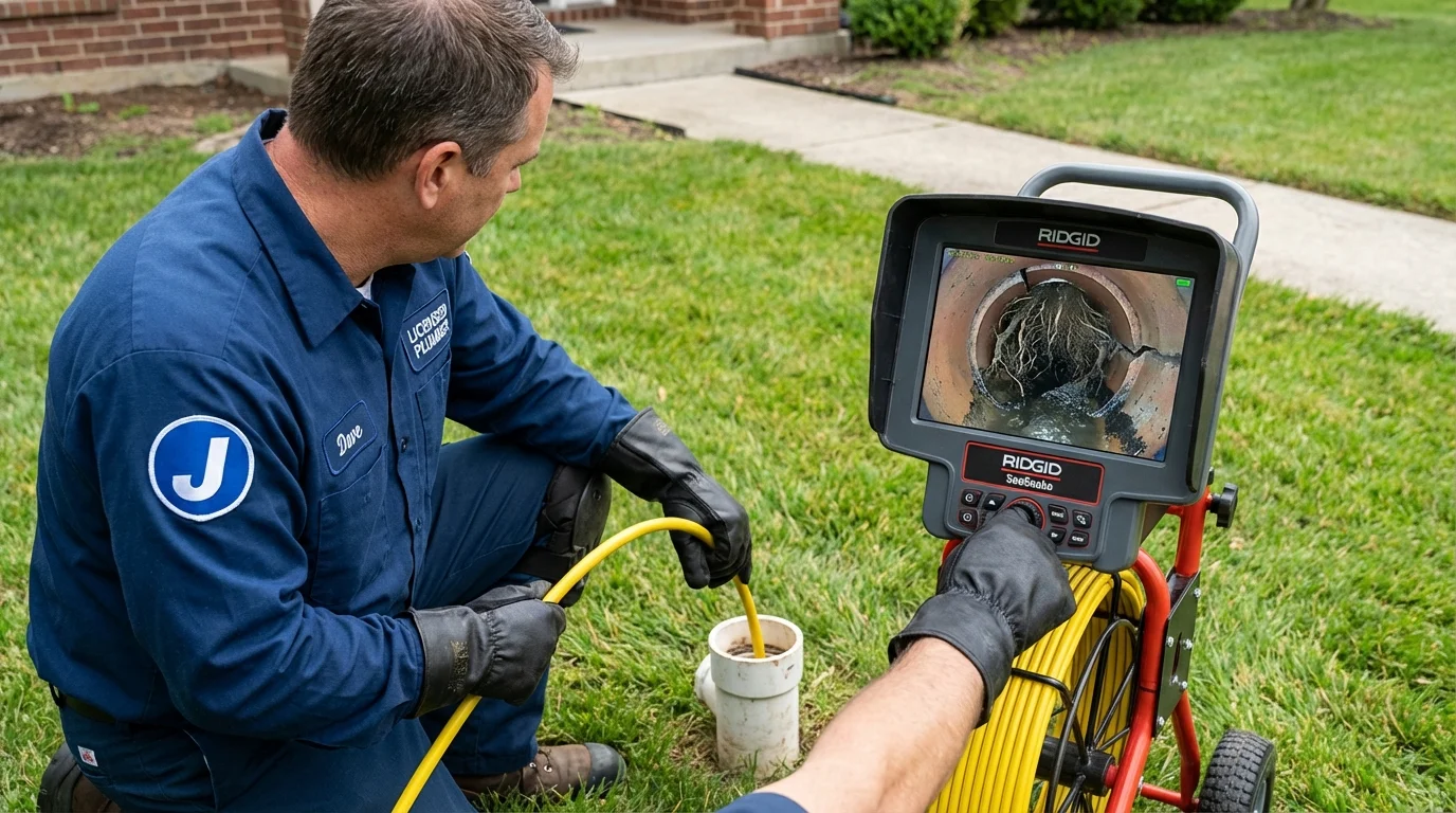 Sewer camera inspection being performed by Johns Plumbing LLC in Winter Springs